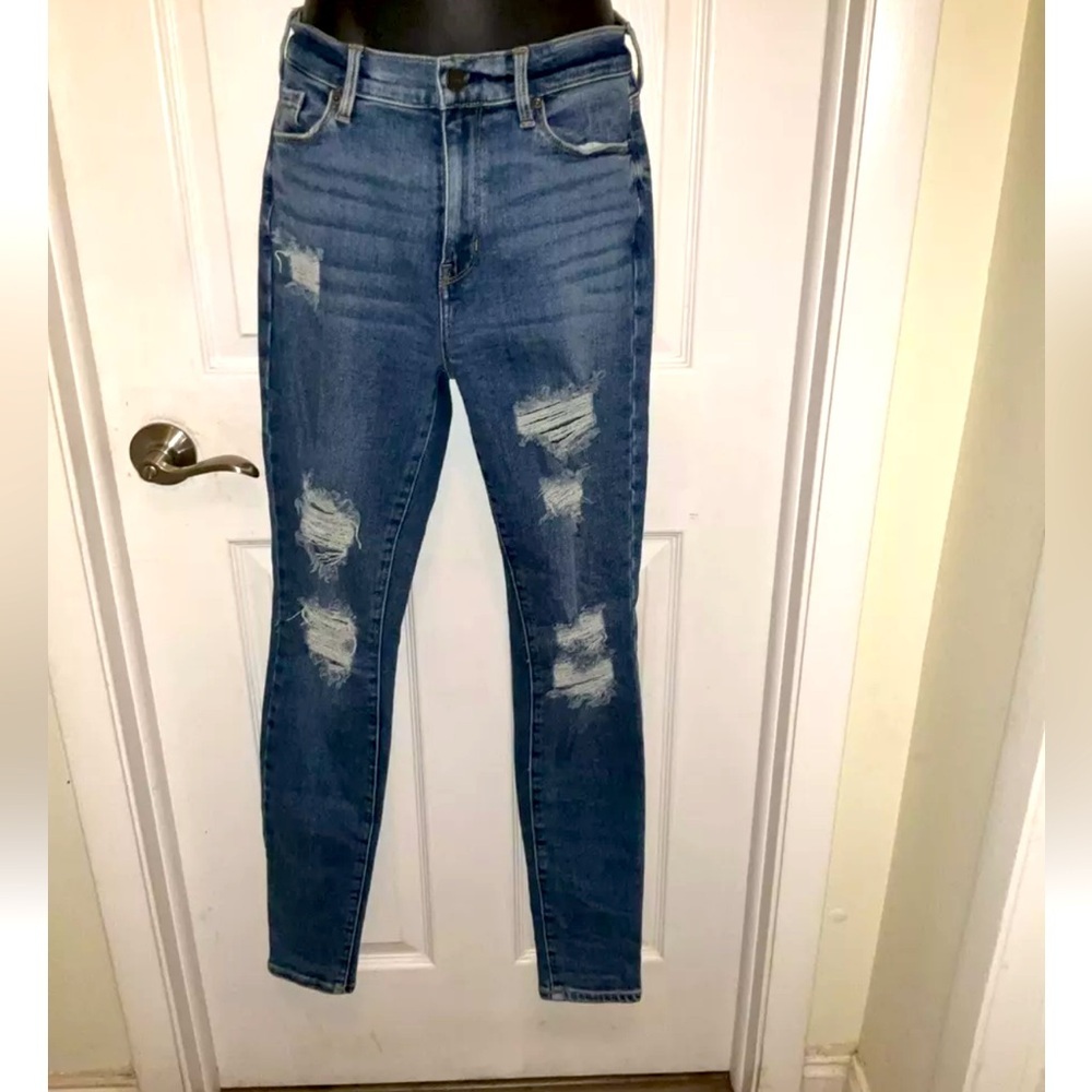 PacSun Distressed Jeans Juniors 27L High Rise Ankle Jegging Skinny Blue